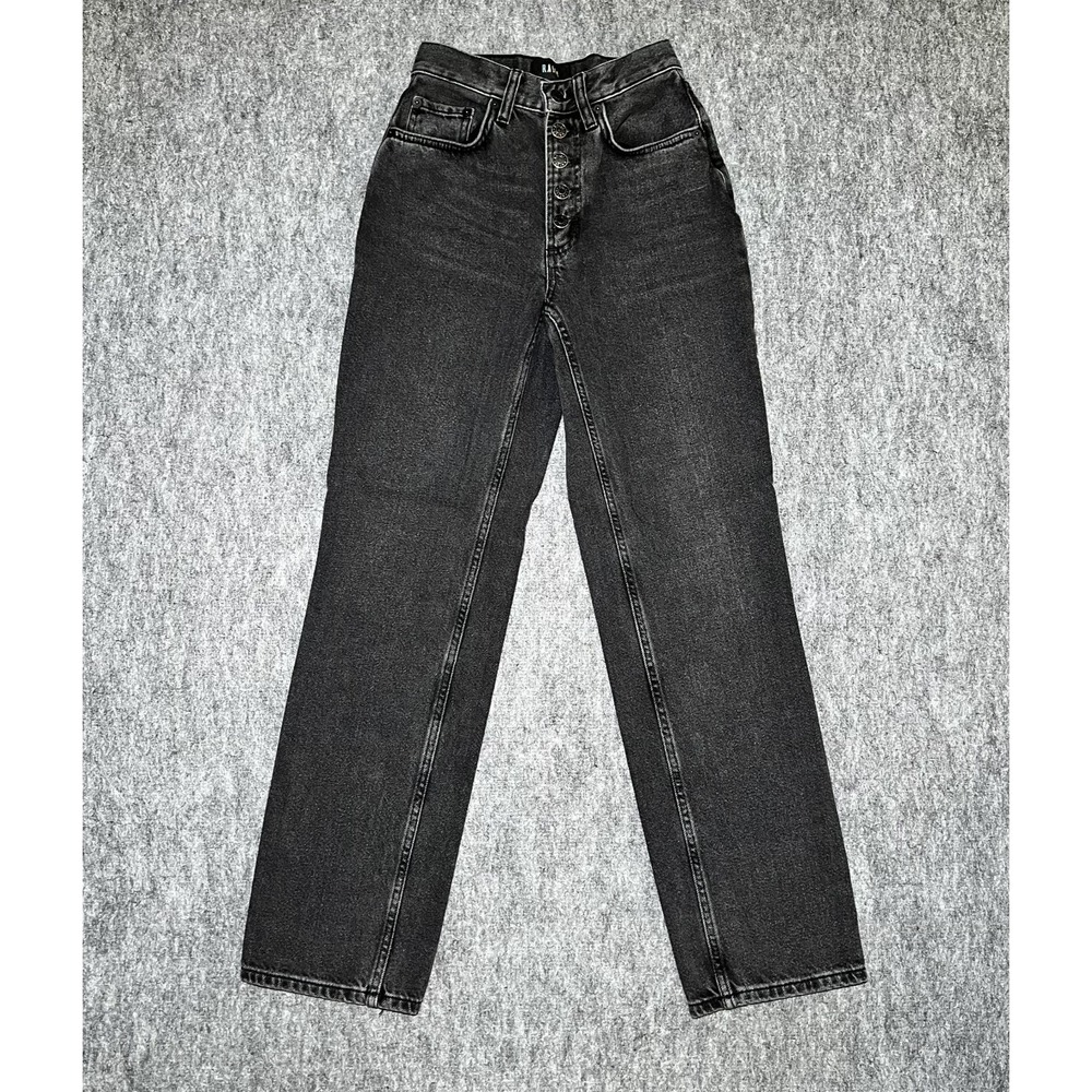 Rails The Topanga High Rise Straight Button Fly Denim Jeans Women 24 Pants Black